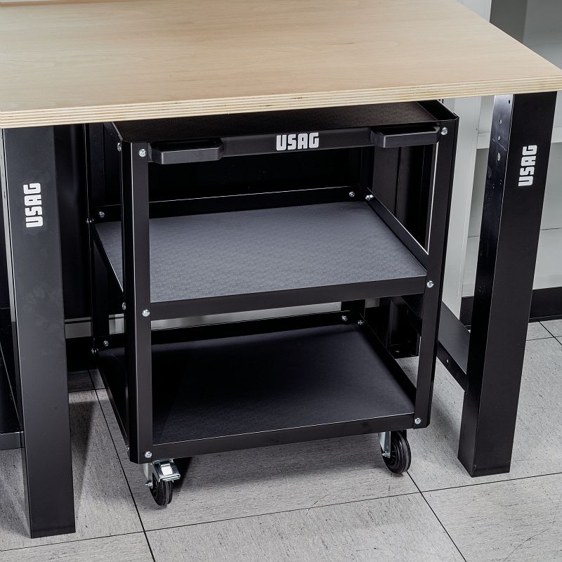Multipurpose trolley with 3 shelves RAL 9005 | 516 SN | Usag - U05160265 Multipurpose trolley with 3 shelves RAL 9005 | 516 SN | Usag - U05160265